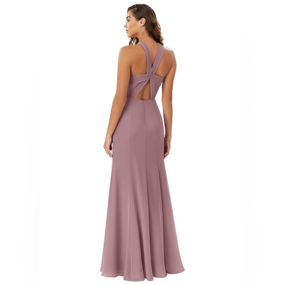 Azazie “Rue” A-Line Pleated Chiffon Floor-Length Gown - Picture 2 of 6